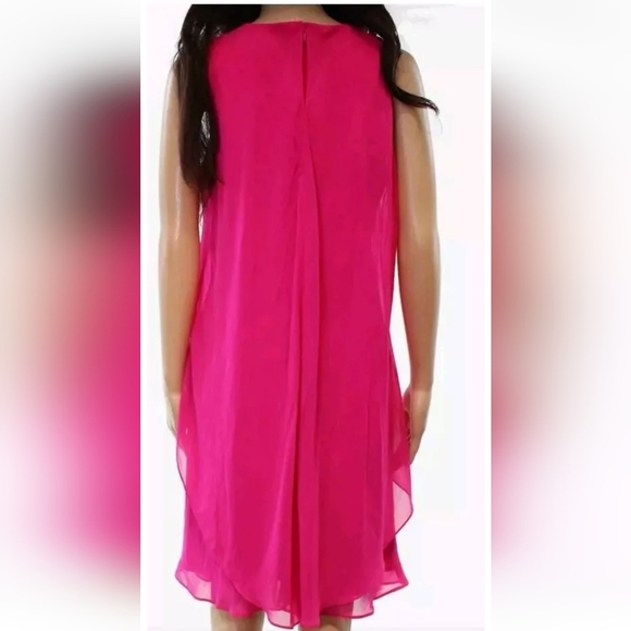 Lauren Ralph Lauren Pink Sleeveless Draped Sheath Dress Sz 16 Flowy Cocktail - Picture 2 of 4